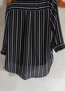 Women&#39;s Dark Blue Stripe Tops