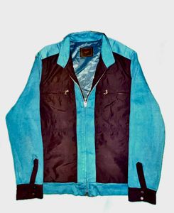 Yarn Two-Tone Double Zip-Up Jacket