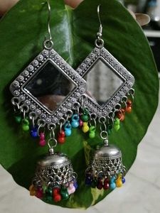 Mirrored Jhumka Earrings