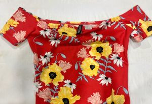 H&amp;M Floral Off-Shoulder Dress