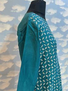Hand Cut Work Desi Tussar Silk Kurta with Astar W