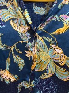 Floral satin shirt