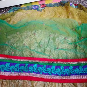 Self-pleated Lehnga Saree Designer