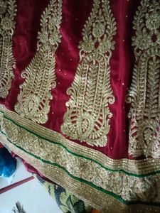 Red and Gold Embroidered Lehenga