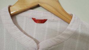 W Button-Down Top with Roll-Tab...