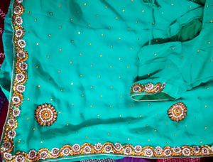 Green Embellished Saree