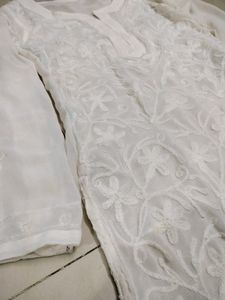 White Transparent Chikankari Kurti