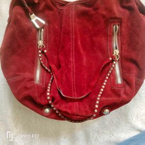 Maroon Velvet Bag