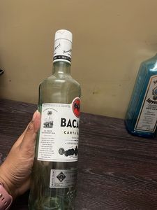 Empty Bottles Of White Rum Bacardi