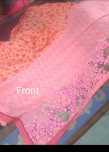 Pink Embroidered Dress Material