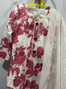 Floral Print Kurta with Dupatta