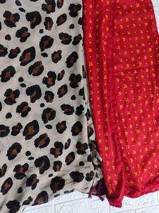 Scarves - Leopard &amp; Red Pattern