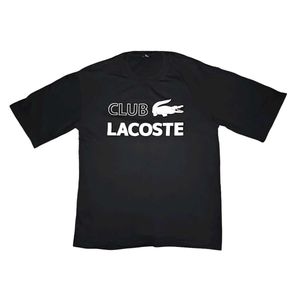 🇬🇧 Club Lacoste Black Down Shoulder T-Shirt