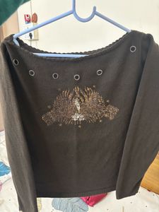 Brown Long Sleeve Top
