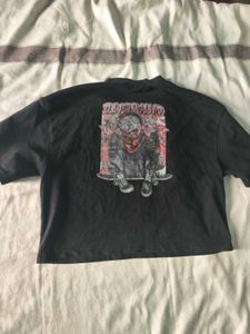 Oversized Printed Crop T-shirt