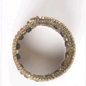 Metallic Beaded &amp; Stacked Bracelet