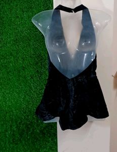 Y2K Velvet Velour Halter-Neck Eve Top