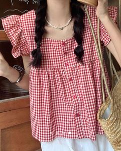 Savana red gingham top