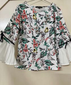 Madame Top Floral Coquette Formal Party White
