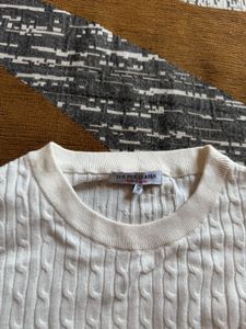 US POLO white Cable Knit Sweater