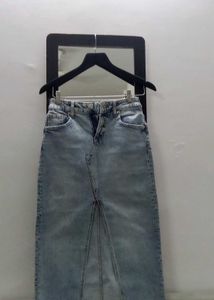 Denim Slit Skirt