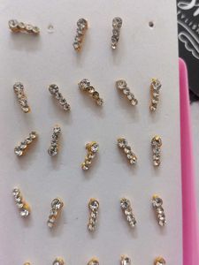 Sparkling Gold-tone Nose Pins