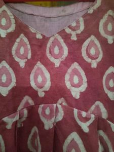 Women Mauve Colour V- Neck A Line Top