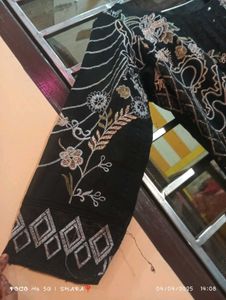 Black Embroidered Plazo Kurta Set