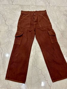 New Jeans Cargo Cut Brown Color