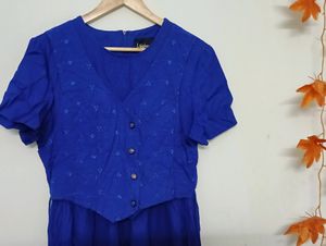 Blue Midi Womens Dress