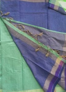 Aqua Green And Navy Blue Combo Saree