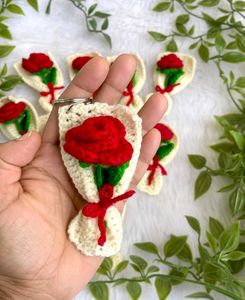 Crochet Flower Bouquet Keychain