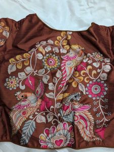 Elegant Brown Blouse With Kardana Work