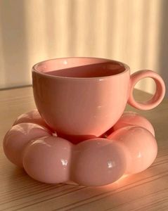 Pink Bubble Cup And Saucer Set