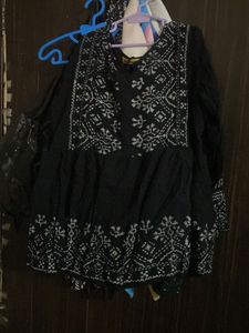 Embroidered Black Dress