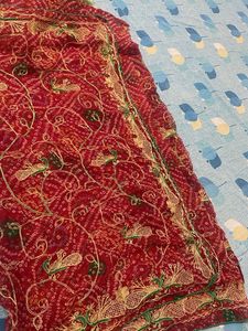 Red Bandhani Saree
