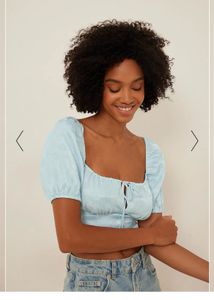 Na-kd Powder Blue Tie Knot Satin Top