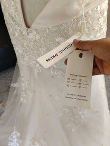 Elegant Champagne Wine Colour Lace Wedding Dress