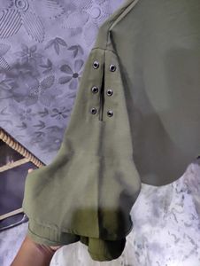 Olive Green Flared Sleeve Top