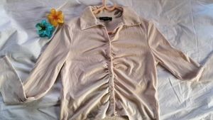 Ribbed Button-Up Top