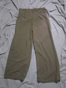 Olive Green Wide Leg Trousers