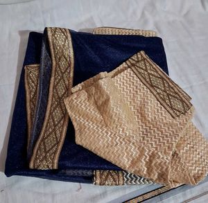 Elegant Navy & Gold Fabric Set