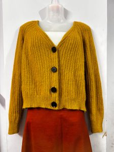 Yellow Knit Cardigan
