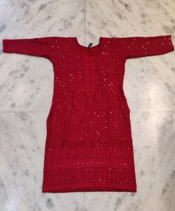 Maroon Sequin Ethnic Straight Kurta for women