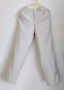 Cream/Beige Office Trousers | Wide Legged