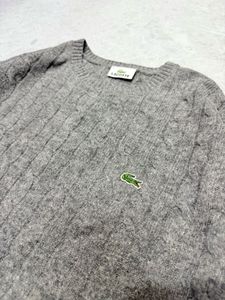 Lacoste Grey Cable Knit Sweater