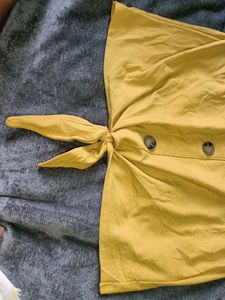 Yellow Button Tie Top