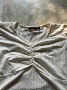 Popwings White Ribbed Crop Top