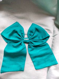 Teal Bow Hair Clips - Set of 2