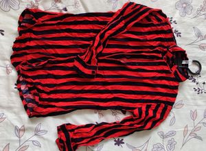 Striped Button-Down Top